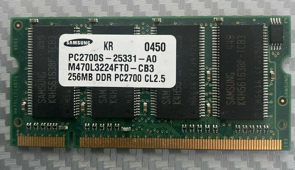Samsung 256mb DDR PC2700 CL 2.5 laptop ram - Image 1 of 1