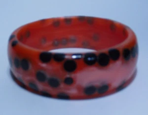 Sammlerstück Bakelit Armreif Armband gespritzte Punkte - Bild 1 von 6