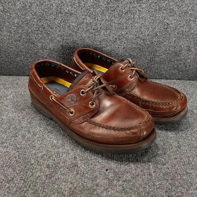 Timberland 男式棕色皮革一脚蹬莫卡辛船鞋 7.5 M 71026 码 — 第 1/4 张图片