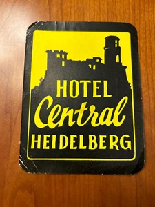 Hotel Central Heidelberg antica etichetta per bagagli Germania - Foto 1 di 4