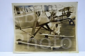 Foto Curtiss Robin Elmer Hanson installazione sci da neve Boeing Field anni '20 vintage - Foto 1 di 24