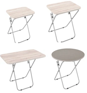Folding Snack Table Wooden Top TV Dinner Table Laptop Picnic Tea Coffee Magazine - Picture 1 of 5