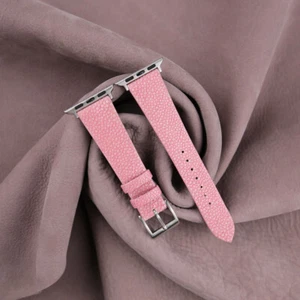 Hellrosa Stachelrochenleder Apple Watch Band 38 mm 40 mm 41 mm 42 mm 44 mm 45 mm - Bild 1 von 10