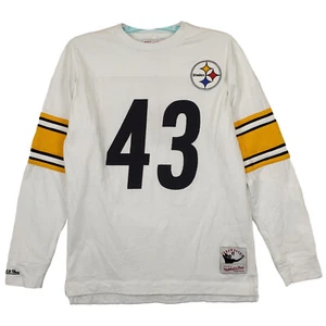 Troy Polamalu Steelers Mitchell & Ness NFL Large Thick Longsleeve White NWT - Picture 1 of 10