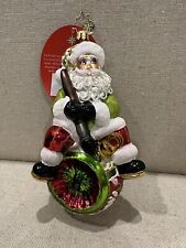 Christopher Radko Santa Claus Crafty Claus Reflector Christmas Ornament
