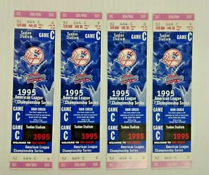 4 biglietti posti box Yankees da non giocati 1995 ALCS Championship Series gioco 6 - Foto 1 di 6