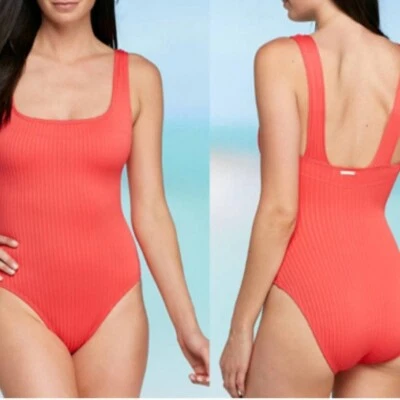 NWOT MICHAEL Michael Kors Ribbed Coral One Pieces Swimsuit SIZE 8 - Image 1 of 4