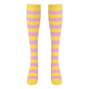 1 Pair Women Striped Middle Tube Socks Breathable Elastic Long Thigh Stocking