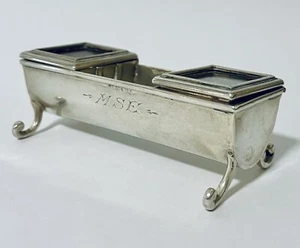 Antique Victorian Solid Sterling Silver Double Stamp Trough Box Chester 1885 - Picture 1 of 13