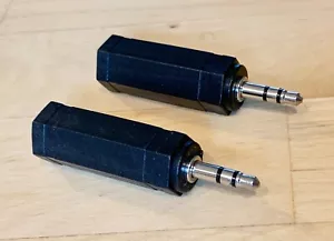 2 Pc 1/4" Female Jack to 3.5mm 1/8" Male Plug Stereo Headphone Audio Adapter - Picture 1 of 2