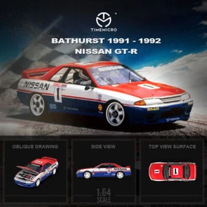 TIME MICRO 1:64 NISSAN GTR32 BATHURST 1991-1992 pressofuso - Foto 1 di 14