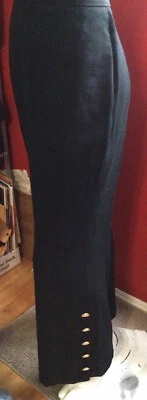 VINTAGE 80’s 90S Y2K MILITARY Black HIGH WAIST  Wool TROUSER PANTS SIZE 14 - Image 1 of 4