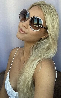 Nuevas gafas de sol Tom Ford 59 mm redondas moradas de gran tamaño para mujer D2 Foto 1 de 4