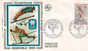 FRANCE 1968 FDC JEUX OLYMPIQUES D'HIVER YT 1543 - Foto 1 di 1