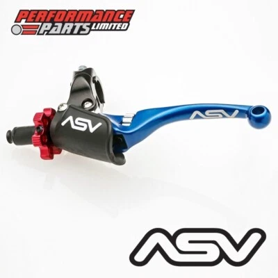 Palanca de embrague larga azul ASV F4 con percha profesional para Honda CR250 1997 Foto 1 de 4