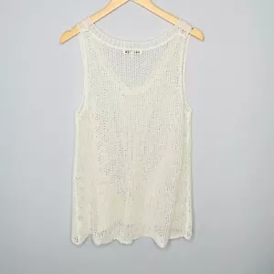 Blusa sin mangas Cabi crochet marfil para mujer cuello en L cuello en V lino 694 - Imagen 1 de 6