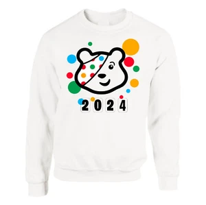 Pudsey Bear 2024 Jumper Funny Kids Children In Need Charity School Sweatshirt - Picture 1 of 3