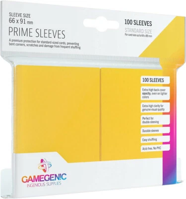Gamegenic 100 Taschen Deck Protector Prime Sleeves 66 x 91 Mm Gelb 402238 - Bild 1 von 4