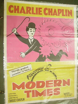 CHARLIE CHAPLIN MODERN TIMES Komödie SELTENES POSTER INDIEN NFDC Veröffentlic... - Bild 1 von 2