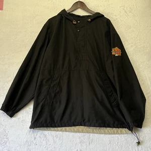 Vintage Cutter Buck Windbreaker Jacket 1/4 Zip Pullover Oversized Sz L Mens Blac - Picture 1 of 21