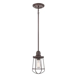 Hängelampe außen Regenglas Metall in Bronze antik E27 Pendelleuchte Balkon - Bild 1 von 1