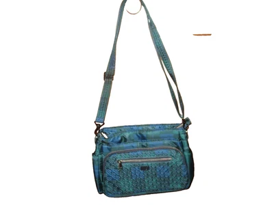 Bolso Bandolera Lug Shimmy SE Cartera Azul/Verde Correa Ajustable a Cuadros RFID Foto 1 de 4