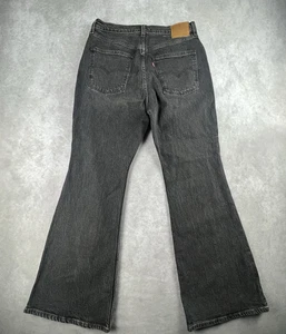 Levi’s Premium 70s High Rise Flare Bottom Denim Black Jeans Women’s Size 31x30 - Picture 1 of 16