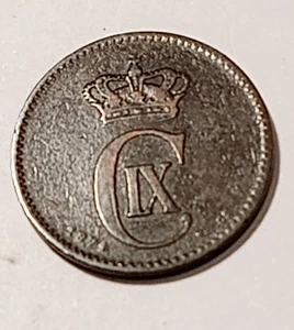 * Denmark * 2 öre  * 1874  * Bronze *  Cond.  1/ 1+ * - Picture 1 of 2