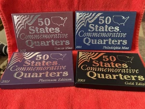 2003 50 States Commemorative Quarters - Denver -Philadelphia-Gold-Platinum Set - Picture 1 of 20