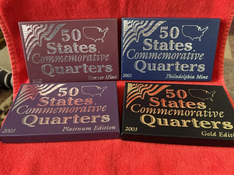 2003 50 States Commemorative Quarters - Denver -Philadelphia-Gold-Platinum Set - Image 1 of 4
