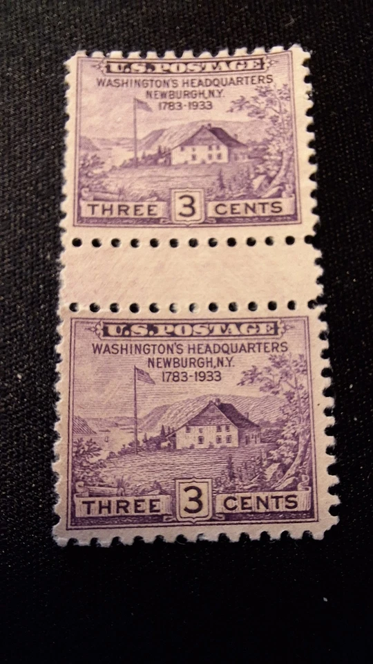 Scott #752, M/F/NG, Type of Peace, purple, 3 cents, w/horiz. gutter Perf 11x10.5 - Image 1 of 2