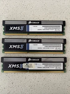 CORSAIR 12GB (3 x 4GB) DDR3 2000MHz Desktop DIMM RAM XMS3 CMX12GX3M3A2000C9 - Picture 1 of 2