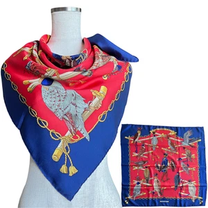 HERMES Carre 90 "LES OISEAUX DU ROY" 100% Seda Bufanda De Colección Raro... - Imagen 1 de 20