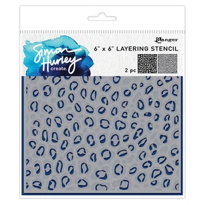 Simon Hurley create. Leopard Layering Stencl 2pc   - Picture 1 of 3