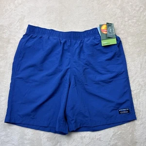 LL BEAN Mens Classic Supplex Swim Shorts Large 8” Inseam Blue Beach SPF 50+ - Picture 1 of 11