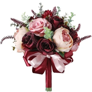 Burgunder Dusty Rose Bouquet - Champagner Rouge blühende Pfingstrose mit7773 - Bild 1 von 10