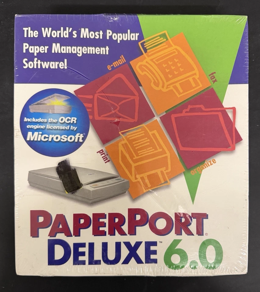 Vintage 1990 NOS PaperPort Deluxe by Visioneer Inc Windows 95 NT Factory Sealed - Image 1 of 4