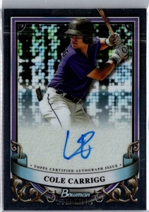 2024 Bowman Sterling Cole Carrigg Prospect Auto Rockies FT5WS 4 - Picture 1 of 2