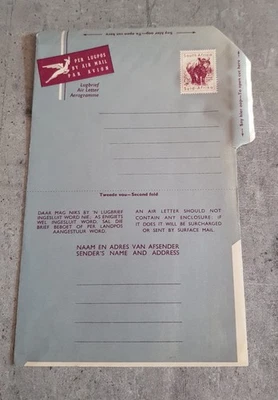 SOUTH AFRICA-AEROGRAMME-PAR AIR AIR MAIL-RHINOCEROS-UNCIRCULATED - Image 1 of 2