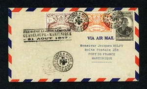 [GUADELOUPE] 1947 1st Air France Flight to Martinque / Muller 22 - Picture 1 of 2