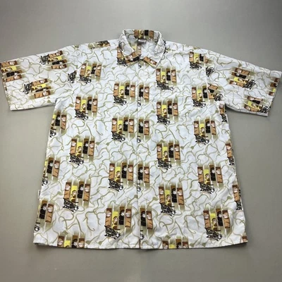 Vintage Southpole Shirt 2XL White Button Up Hip Hop Graffiti All Over Print y2k - Image 1 of 4