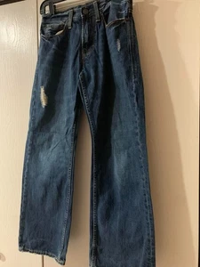 Pantalones de mezclilla para mujer American Eagle azul oscuro desgastado corte boot talla 26/28 - Imagen 1 de 9