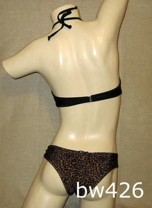 Sexy schwarz & Leopardenmuster Push-up Top Bikini Badeanzug-authentisch brasilianisch-neu mit Etikett S - Bild 1 von 5