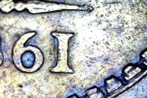  1861 KANADA GROSSER CENT, Nova Scotia SORTE, NEU GELOCHT 1, VZ #Q074 - Bild 1 von 4