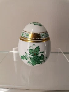 Herend Ei Dose Bonbonniere Egg Box 6043 AV Apponyi Vert Grün 1. Wahl selten - Bild 1 von 7