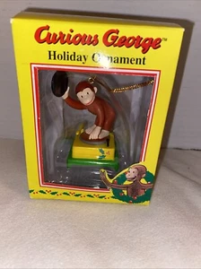Curious George Holiday Ornament Record Player NIB Trevco Trading Co. - Picture 1 of 4