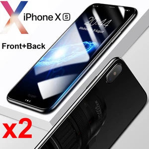 2pcs Soft 4H PET film screen protector guard for Apple iPhone Xs Front and Back - Picture 1 of 6