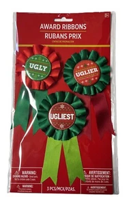 Ugly Sweater Award Ribbons Pack of 3 - Picture 1 of 2