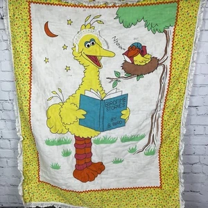 Manta Edredón Bebé Calle Sésamo Hecha a Mano De Colección Pájaro Grande Leer Cuento para Dormir - Imagen 1 de 19