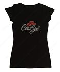 Women's Rhinestone T-Shirt " Cowgirl with Red Hat " - Sm to 3X